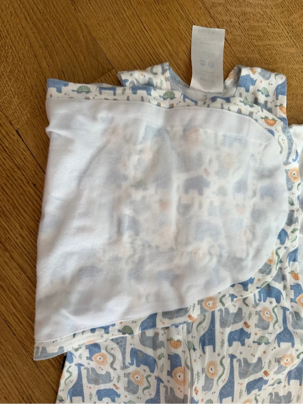 Halo Baby Sleep Sack in Blue and Cream Animal Print